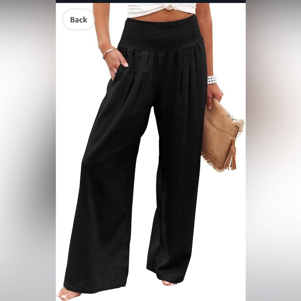 Wide Leg Black palazzo Pants for Women